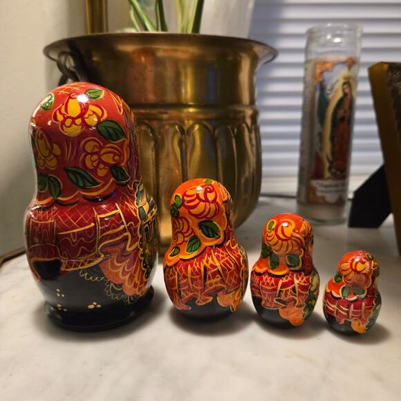 Vintage Russian Painted Nesting Dolls Story Art - Picture 7 of 9